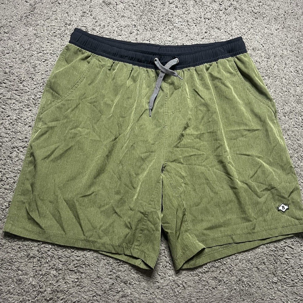 Burlebo Shorts Mens XL Green Lined Athletic Running Gym Training